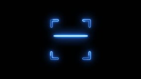 Glowing blue colour neon QR Code Scanning Animation icon. Blue QR Code Scan Effect in Seamless Loop. Vector illustration. 4K Video motion graphic animation. - Powered by Shutterstock - Get 15% off with code: PIKWIZARD15
