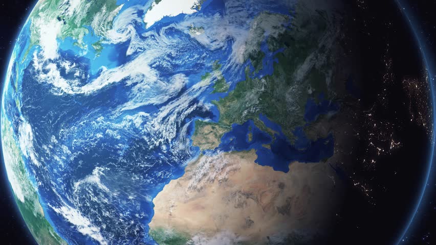 Earth zoom in from space and focus on Stillwater, Oklahoma, USA. 3D Animation. Video footage. Background for travel intro.