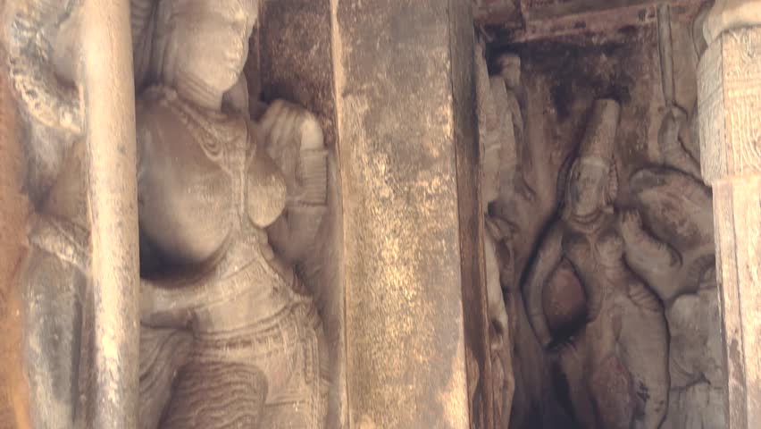 Tandav Dance of 10 arms lord shiva sculpture at Ravna Phadi cave Aihole Badami Karnataka