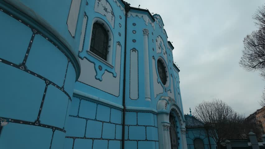 Blue Church in Bratislava Old Town in Slovakia