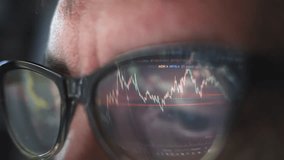 Businessman watching stock market charts reflecting in glasses - Powered by Shutterstock - Get 15% off with code: PIKWIZARD15