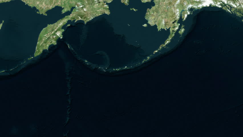 Andreanof Islands - United States close-up - satellite. Preview.