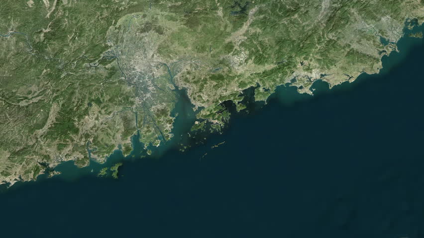 Hong Kong close-up - satellite. Preview.