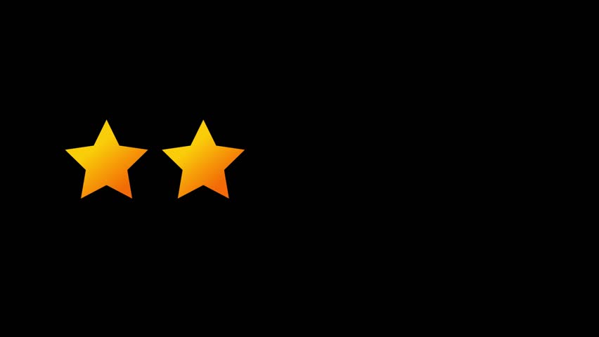 Five stars customer product review 2d animation video icon. Five stars rating video clip. Yellow 5 star flat icon for video content and web. Quality, customer rating, feedback. Transparent background
