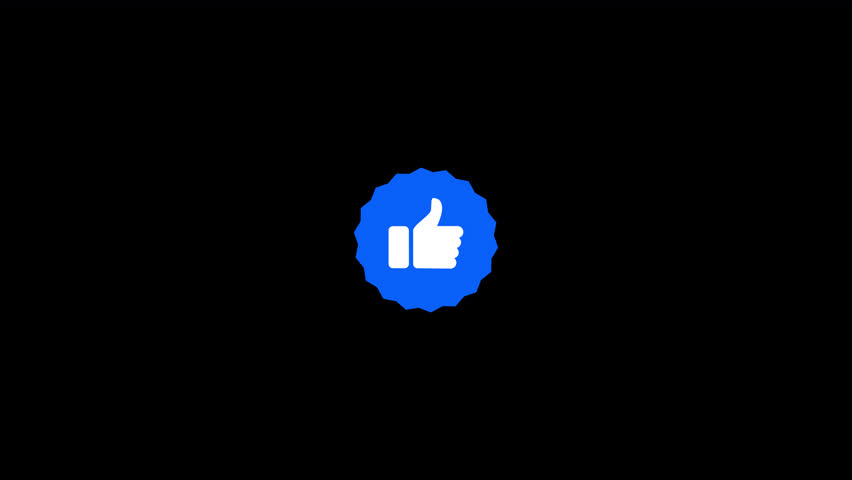 Like Icon animation with alpha channel, animation of social media like icons on a transparent background in 4k.