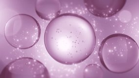 Shimmering Liquid Bubbles, Elegant close-up of translucent purple liquid bubbles surrounded by sparkling glitter particles, creating a dreamy and ethereal scene. - Powered by Shutterstock - Get 15% off with code: PIKWIZARD15