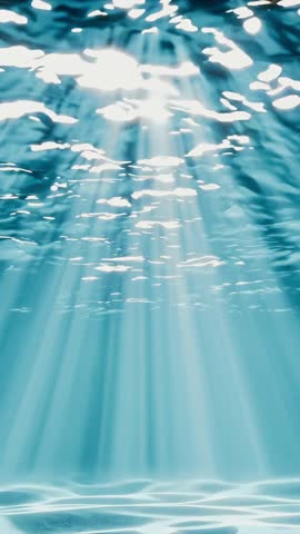 Beneath the Waves Ethereal Ocean Light Rays illuminating the underwater beauty and calm