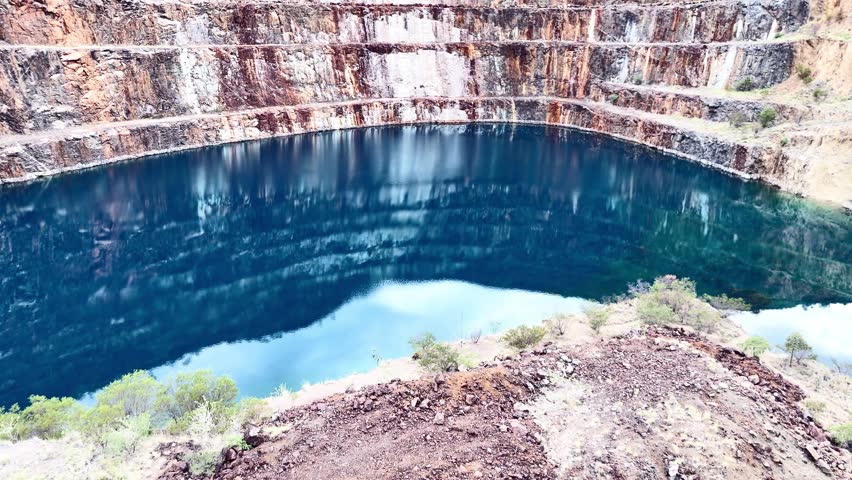 The Mary Kathleen open-cut uranium mine, which operated between 1956 and 1963 and again between 1975 and 1982. It produced millions of tonnes of uranium ore, one of Australia’s oldest mines.