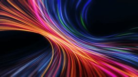 A stream of colored rays that form a wave. Data flow animation - Powered by Shutterstock - Get 15% off with code: PIKWIZARD15