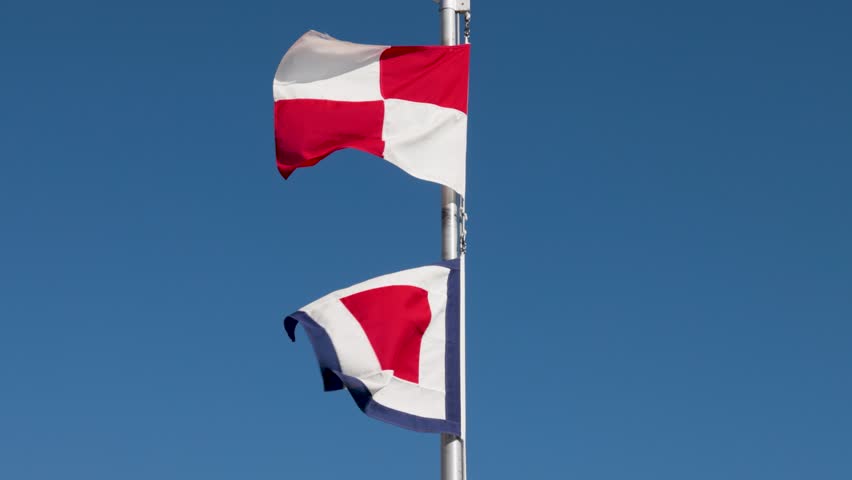 The "UW flag" is raised at the port to pray for the safe voyage of ships.