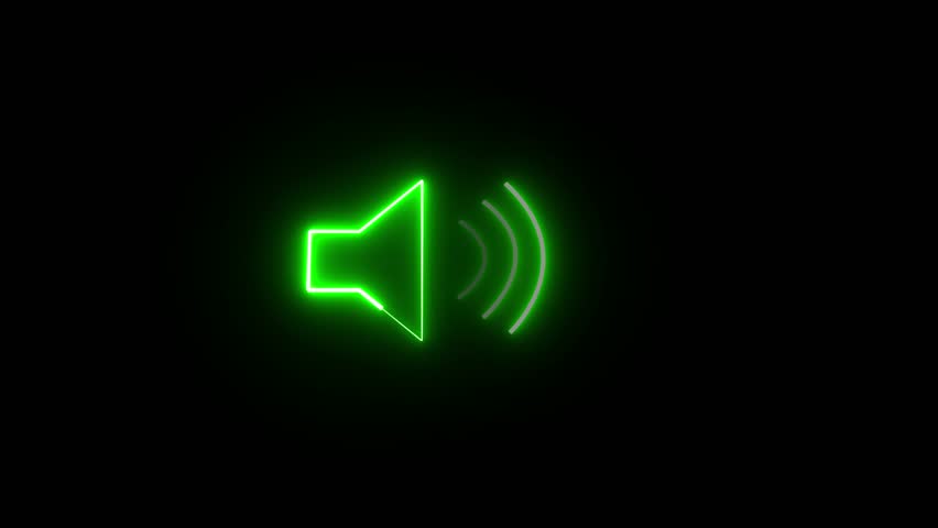 Glowing Neon Speaker Icon, Luminous Sound Symbol, Modern Volume Icon, green Sound Waves, Neon Audio Icon, Glowing Speaker Outline