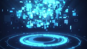 Futuristic Digital Landscape with Blue Glowing Circles and Floating Data Blocks, Depicting a High-Tech, Sci-Fi Environment.Loop. - Powered by Shutterstock - Get 15% off with code: PIKWIZARD15