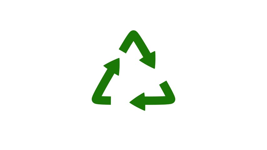 Recycle symbol icon isolated on white background. Circular arrow icon. Environment recyclable go green. 4K Video motion graphic animation.