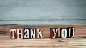 Thank You. Gratitude and hospitality. Spelling word using wooden alphabet blocks - Powered by Shutterstock - Get 15% off with code: PIKWIZARD15