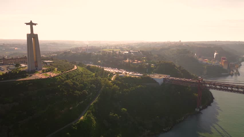 Drone footage in 4K showcasing Lisbon