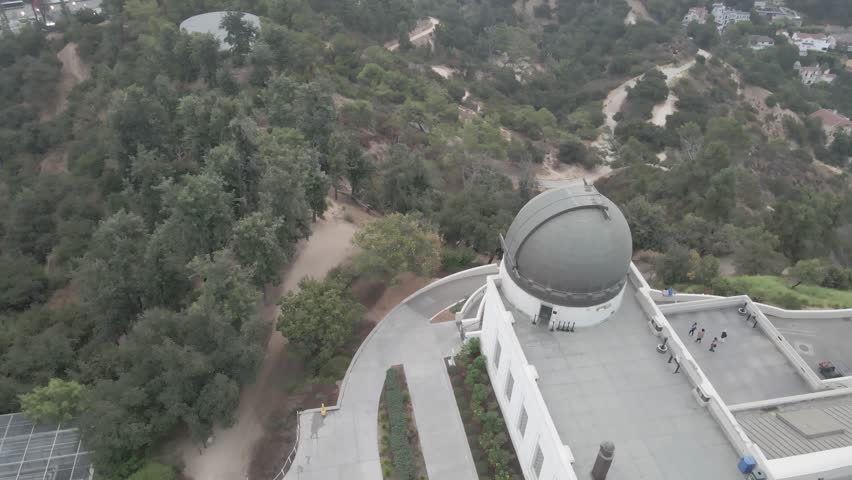 The Griffith Observatory during a hazy autumn morning on Mt. Hollywood in Los Angeles California.  Captured in D-Cinelike Flat color profile, ready for color grading.