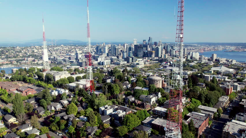Seattle Skyline Aerial from Queen Anne Hill