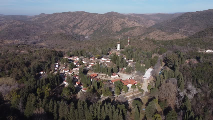 Aerial view of the mountains of Cordoba in Alta Gracia. Province of Cordoba, Argentina	