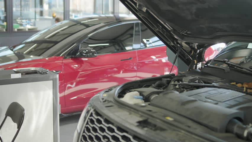 Cars Undergoing Maintenance in Auto Repair Shop