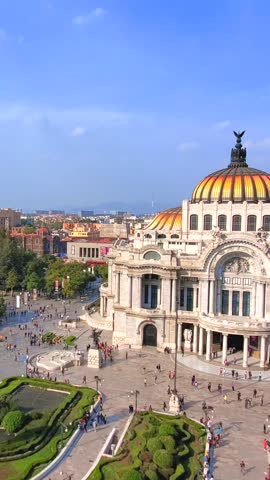 Landmark Palace of Fine Arts Palacio de Bellas Artes in Alameda Central Park near Mexico City Historic Center Zocalo.