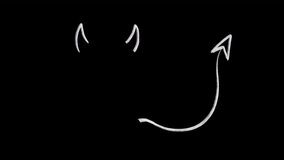 Doodle pencil chalk of devil horns and tail symbol from hell separated seamless loop each part, sticker animation on a transparent background, alpha
 - Powered by Shutterstock - Get 15% off with code: PIKWIZARD15