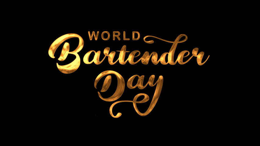 World Bartender Day Text Animation. Perfect for social media graphics, promotional materials, and event flyers.