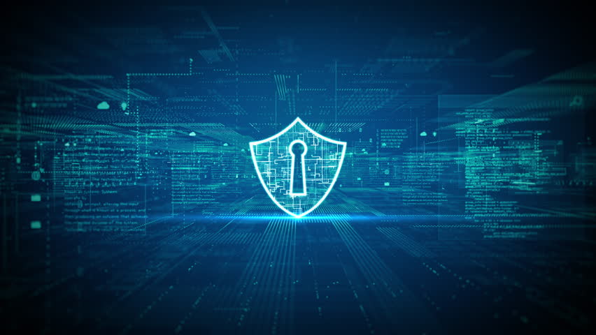 Futuristic digital background featuring a glowing shield with a keyhole, representing cybersecurity, digital data network protection, and secure technology blockchain systems. - Powered by Shutterstock - Get 15% off with code: PIKWIZARD15