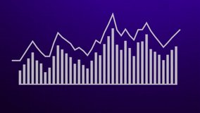Business graph infographics in a glowing pixel art style with a dark purple grid background are suitable for presentations about business growth, company income reports and market trends. - Powered by Shutterstock - Get 15% off with code: PIKWIZARD15