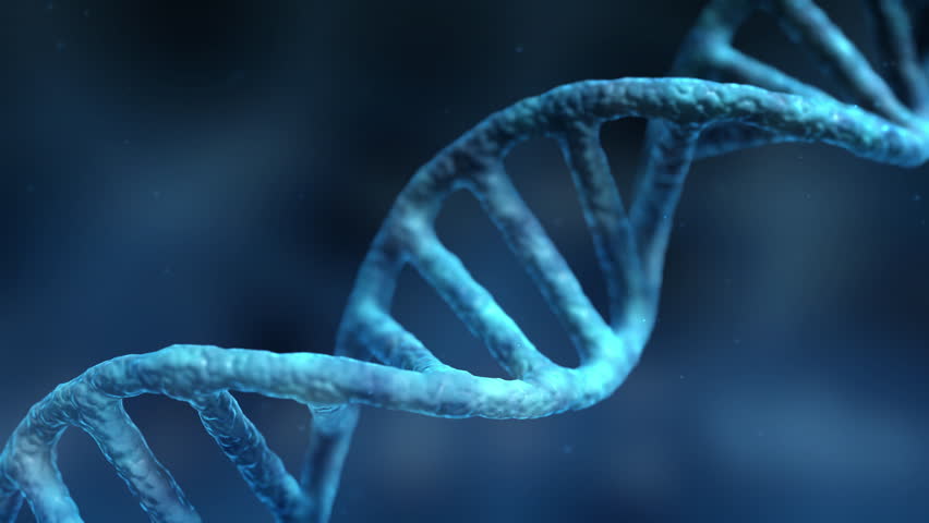 Detail of rotating DNA molecular structure.
