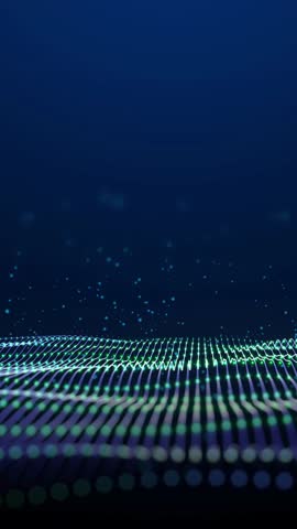 Blu technology data particles vertical background 