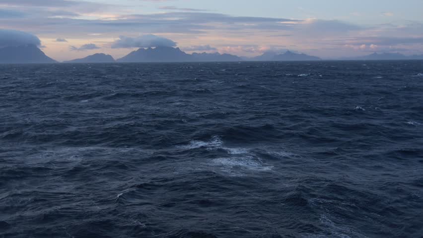 sea in windy day, Lofoten islands	