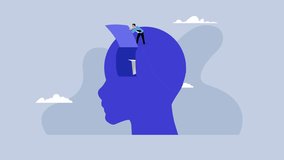 Innovation and Creative Thinking Concept with Paper Airplane and Human Head cartoon animation - Powered by Shutterstock - Get 15% off with code: PIKWIZARD15