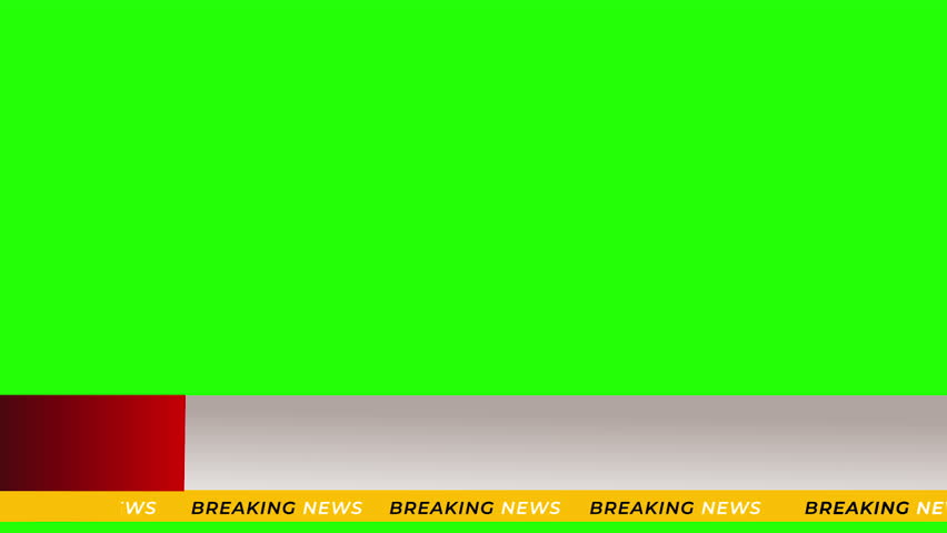 Title	
Breaking News - Lower third live breaking news brackground green screen and seamless looping ticker with blank text boxes.