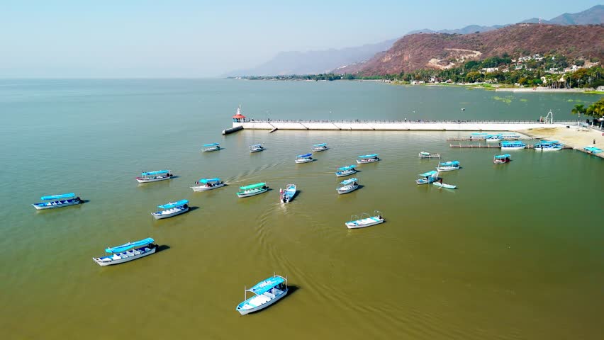 Water taxi on the shores of Lake Chapala, Jalisco. Mexico