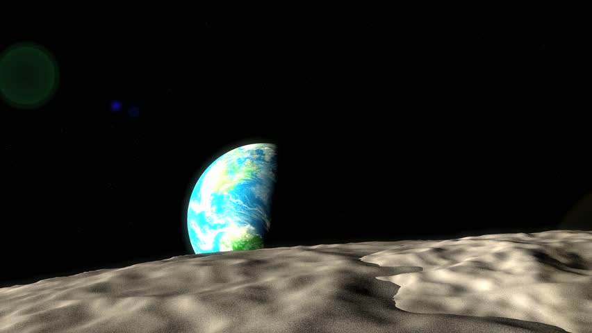 Concept animation, distance of earth and moon.
