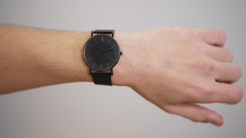 Wristwatch on a mans hand