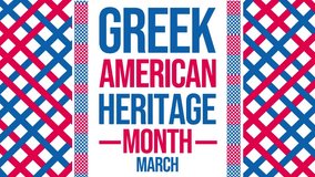 Greek-American Heritage Month colorful background in traditional style with typography in the center, 4k animation - Powered by Shutterstock - Get 15% off with code: PIKWIZARD15