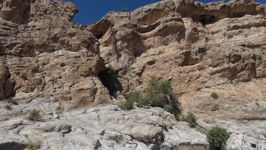 The beautiful mountain scenery of Wadi Bani Khalid in Oman'