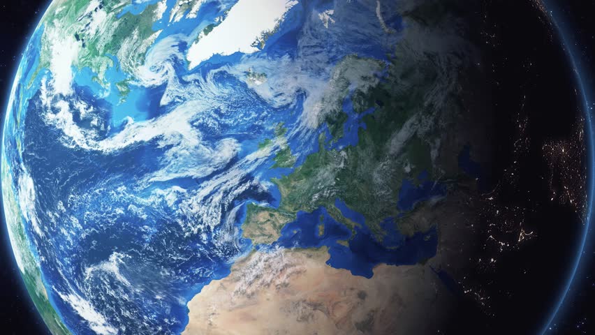 Earth zoom in from space and focus on Union, New Jersey, USA. 3D Animation. Video footage. Background for travel intro.