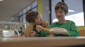 Children reading a book in a public library - Powered by Shutterstock - Get 15% off with code: PIKWIZARD15