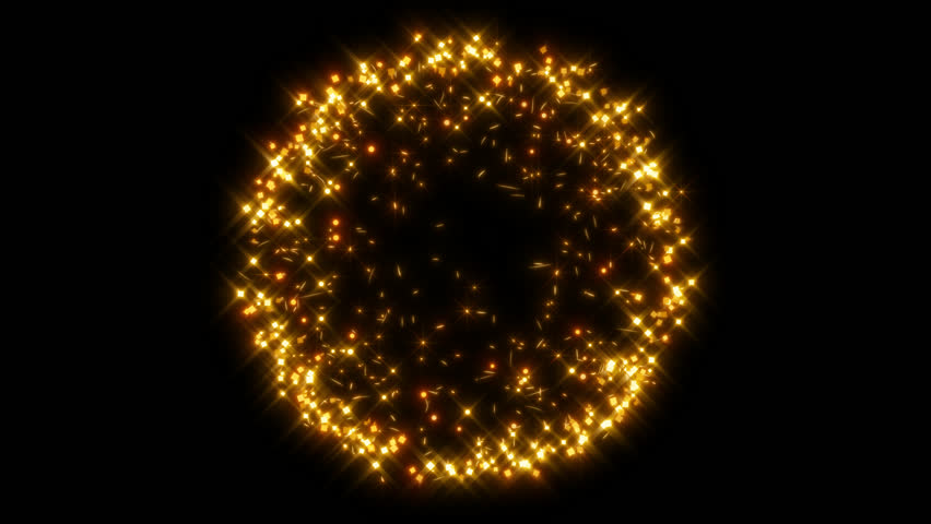 Magic glow circle gold explosion.4K animation with alpha channel. 60fps. mov format RGB+Alpha 