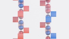 Dynamic 3D Abstract Animation – Floating Cubes and Moving Spheres in Elegant Blue, White, and Red, Seamless Loop for Branding, Motion Graphics, and Ads - Powered by Shutterstock - Get 15% off with code: PIKWIZARD15