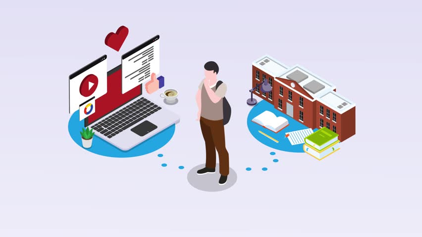 Online Education and Learning Choices 3d animation cartoon - Powered by Shutterstock - Get 15% off with code: PIKWIZARD15