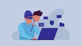 Cybersecurity Threat: Identity Theft and Online Fraud cartoon animation - Powered by Shutterstock - Get 15% off with code: PIKWIZARD15