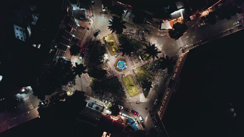 Urban Nightscape with Illuminated Streets - Cali, Colombia