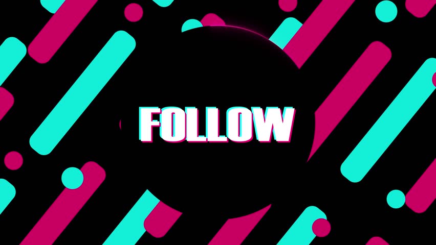 Follow. Abstract animation movie in the style of a popular social network.  For use in slideshows, social media posts, live broadcasts, short films, video, advertisements, presentations and animations