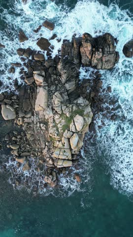 drone video above the sea with sunset