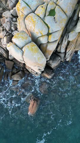 drone video above the sea with sunset