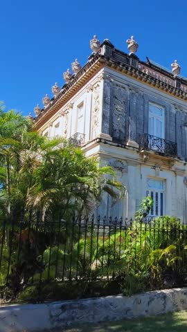 Central Avenue Paseo de Montejo in Merida with local museums, restaurants, monuments and tourist attractions
