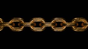 Rough bronze chain links moving a loop, overlay with alpha channel 3d render. Chains design element, data loading, establishing links, connecting, merging, grunge style - Powered by Shutterstock - Get 15% off with code: PIKWIZARD15